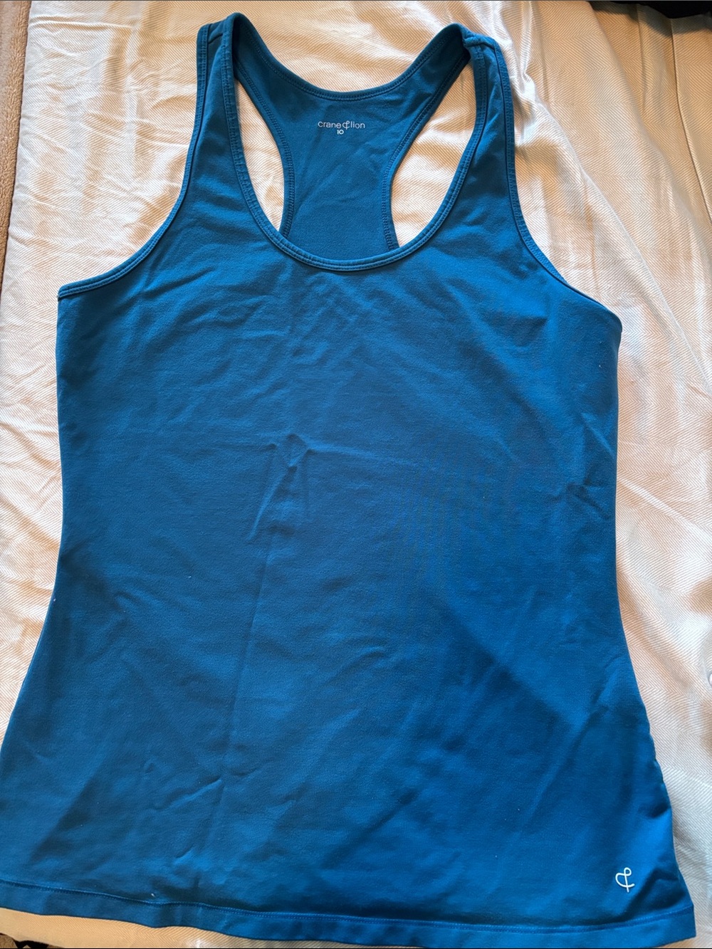 Crane & Lion Racerback Tank Top - Teal Blue